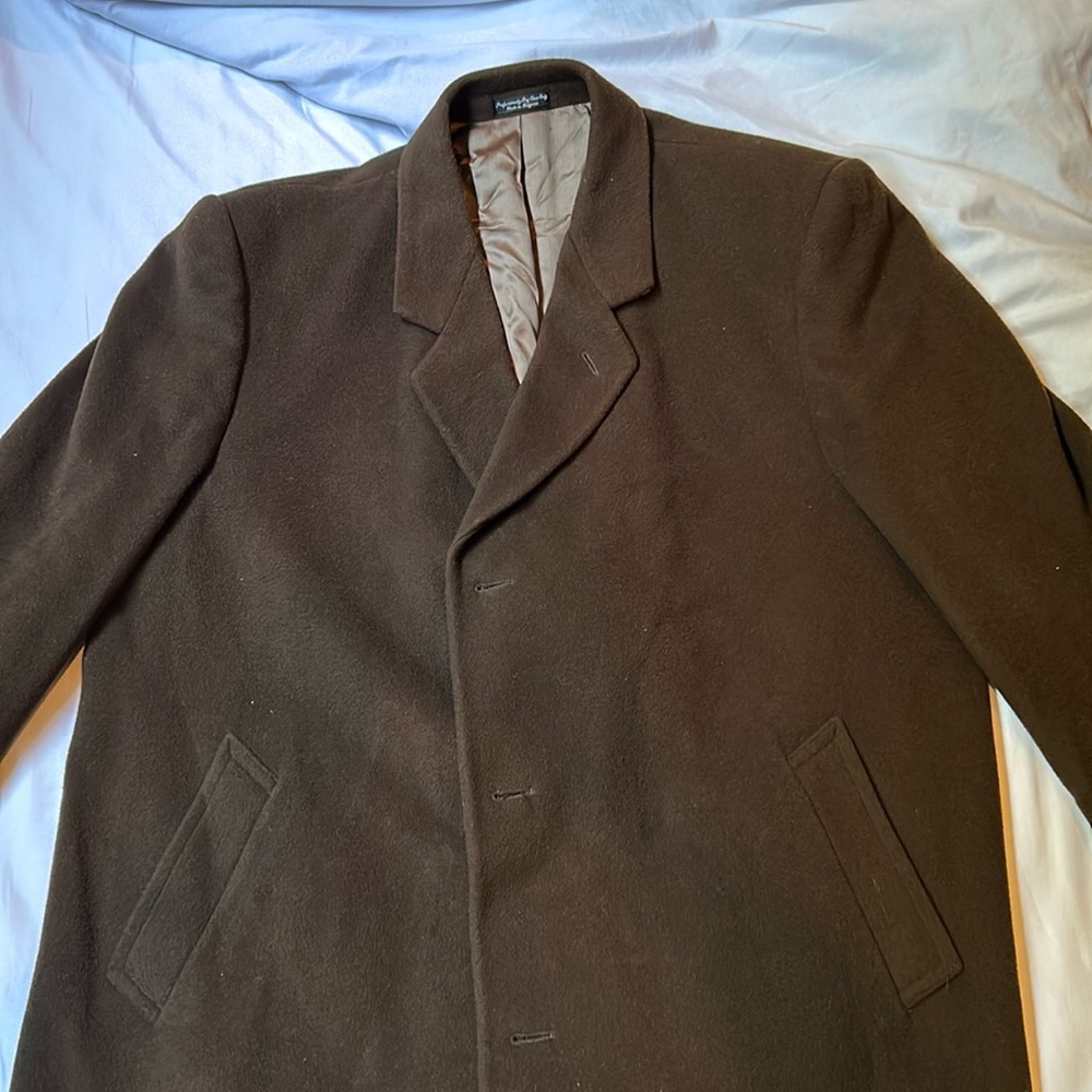 di Silver Brown Cashmere Overcoat